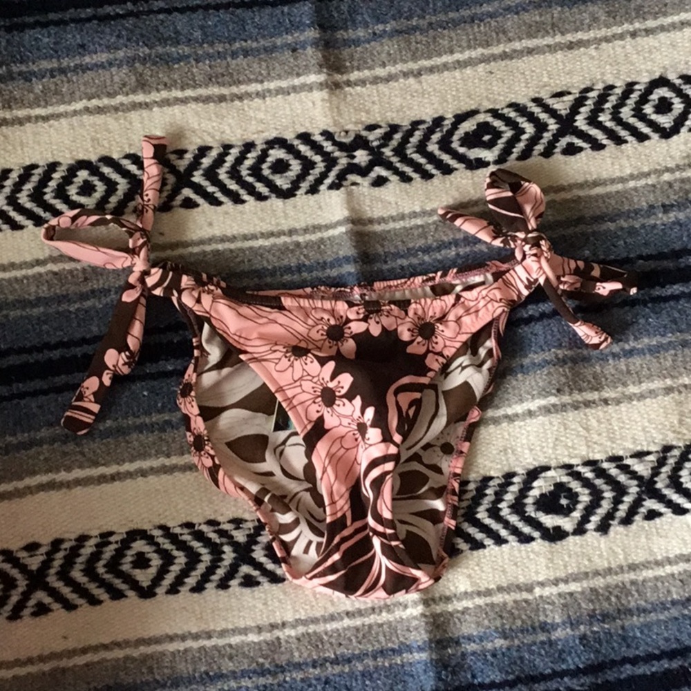 NWT De La Mer Brown and Pink Bikini Bottoms Size S
